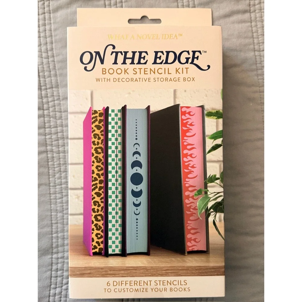 On The Edge Book Stencil‎ Kit DIY Book Edge Painting What A Novel Idea NWT